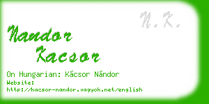 nandor kacsor business card